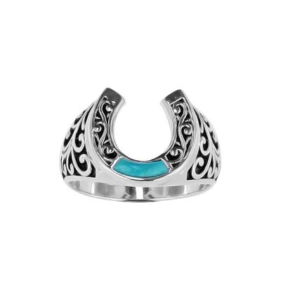 Sterling Silver Turquoise Horseshoe Ring