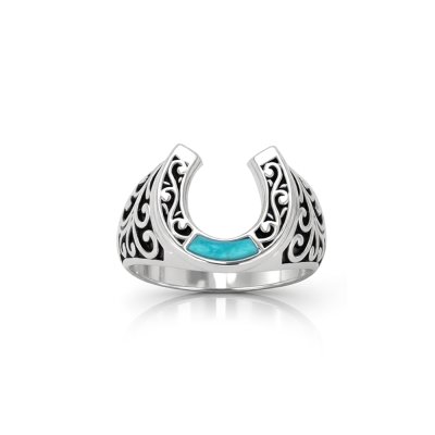 Sterling Silver Turquoise Horseshoe Ring