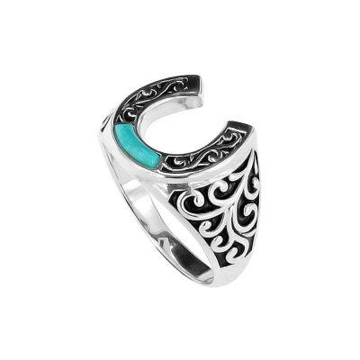 Sterling Silver Turquoise Horseshoe Ring