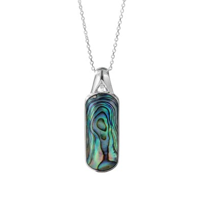 Sterling Silver Abalone With Chain 18 Inches