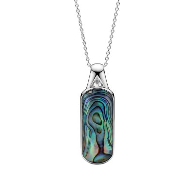 Sterling Silver Abalone With Chain 18 Inches