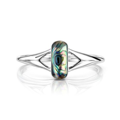Sterling Silver Abalone Cuff Bracelet 7.5 Inches
