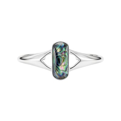 Sterling Silver Abalone Cuff Bracelet 7.5 Inches