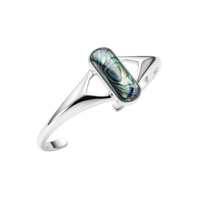 Sterling Silver Abalone Cuff Bracelet 7.5 Inches