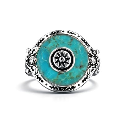 Sterling Silver Turquoise Motif Ring