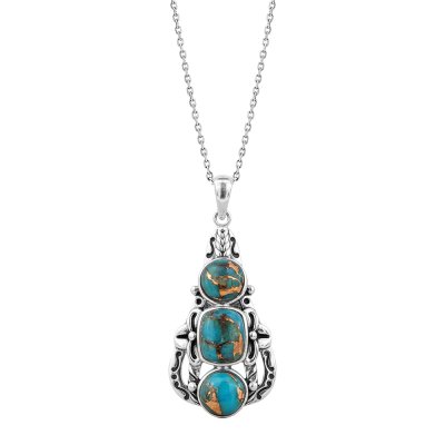 Sterling Silver Mohave Turquoise Pendant With Chain 18 Inches