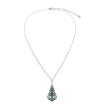 Sterling Silver Mohave Turquoise Pendant With Chain 18 Inches
