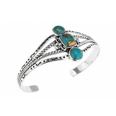 Sterling Silver Mohave Turquoise Cuff's Bracelet 7.5 Inches