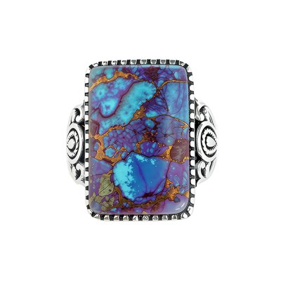 Sterling Silver Purple&Blue Turquoise Turquoise Ring