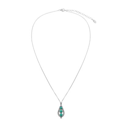 Sterling Silver Turquoise Pendant With Chain 18 Inches