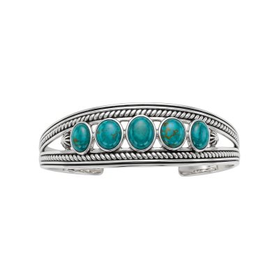Sterling Silver Turquoise Cuff Bracelet 7.5 Inches