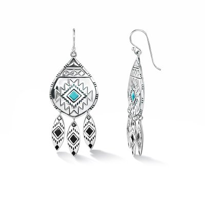Sterling Silver Turquoise Motif Earrings