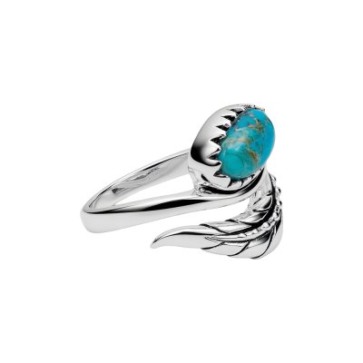 Sterling Silver Turquoise Leaf Ring