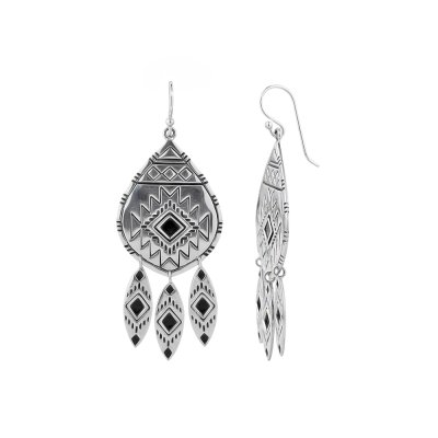 Sterling Silver Feather Motifs.Earrings
