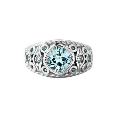 Sterling Silver Sky Blue Topaz & London Blue Topaz Ring