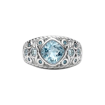 Sterling Silver Sky Blue Topaz & London Blue Topaz Ring