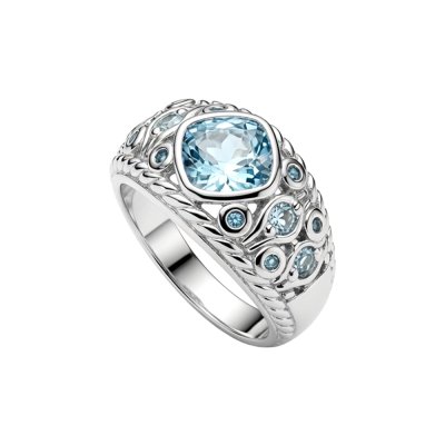 Sterling Silver Sky Blue Topaz & London Blue Topaz Ring