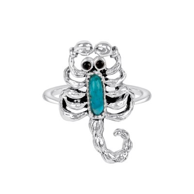 Sterling Silver Turquoise Scorpion Ring