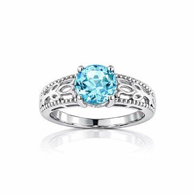 Sterling Silver Sky Blue Topaz  Ring