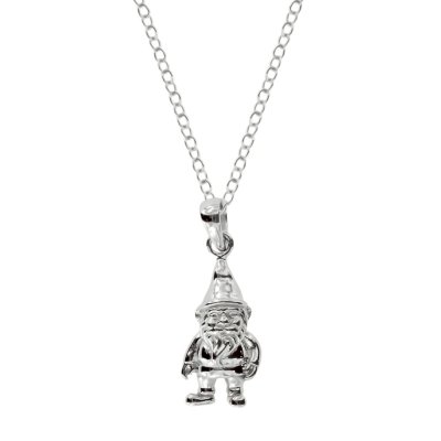 Sterling Silver Gnome Pendant With Chain 18 Inches
