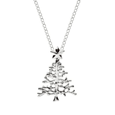 Sterling Silver Christmas Tree With Chain 18 Inches
