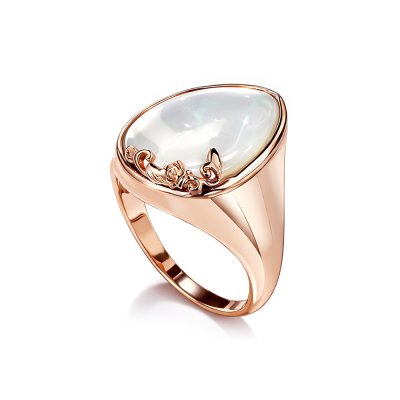Copper Mother of Pearl Ring