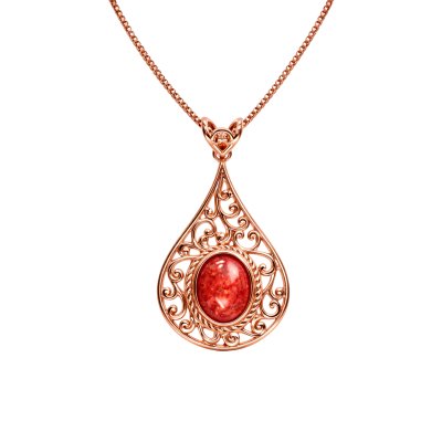 Sunstone Copper Pendant With Chain 18+2 Inch Necklace