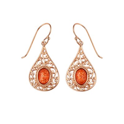 Sunstone Copper Earrings