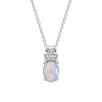 Ethiopian Opal Sterling Silver Pendant Necklace