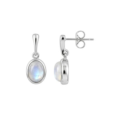Rainbow Moonstone Sterling Silver Earrings