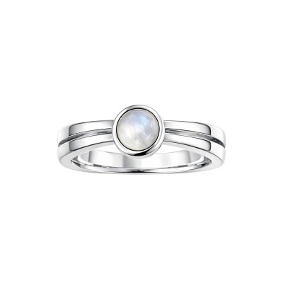 Rainbow Moonstone Sterling Silver Ring