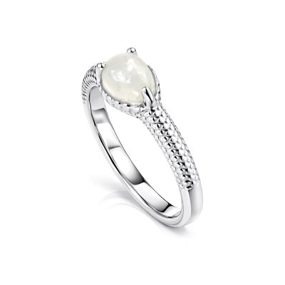 Rainbow Moonstone Sterling Silver Ring