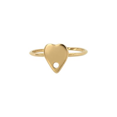 Heart 18K Yellow Gold Over Sterling Silver Ring