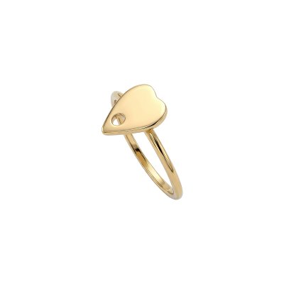Heart 18K Yellow Gold Over Sterling Silver Ring