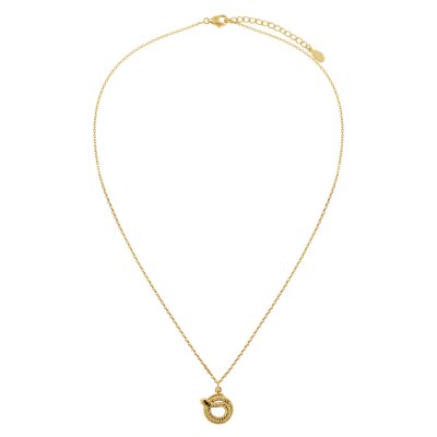 Snake 18K Yellow Gold Over Sterling Silver Pendant Necklace
