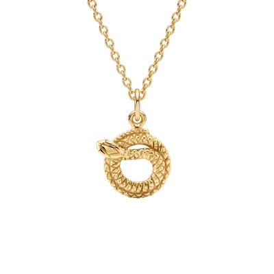 Snake 18K Yellow Gold Over Sterling Silver Pendant Necklace