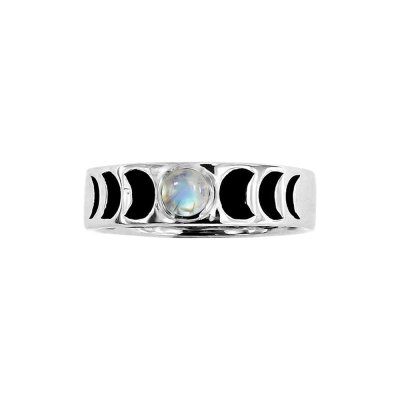 Rainbow Moonstone Sterling Silver Ring