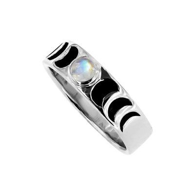 Rainbow Moonstone Sterling Silver Ring