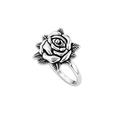 Sterling Silver Rose Ring