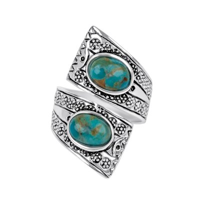 Sterling Silver Turquoise Bypass Ring