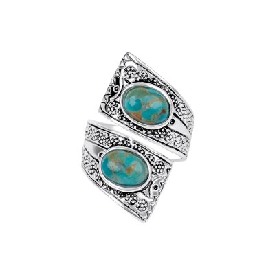 Sterling Silver Turquoise Bypass Ring