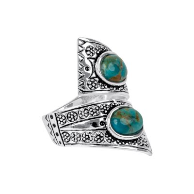 Sterling Silver Turquoise Bypass Ring