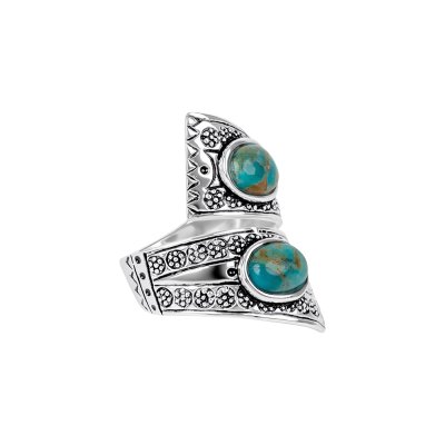 Sterling Silver Turquoise Bypass Ring