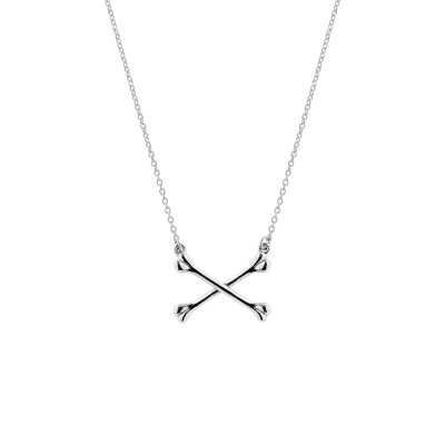 Sterling Silver Cross Bone Necklace