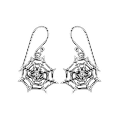 Sterling Silver Spider Web Earrings