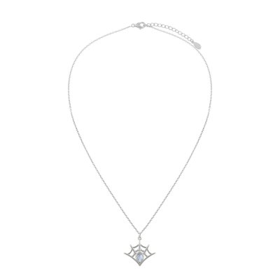 Rainbow Moonstone Spider Web Necklace