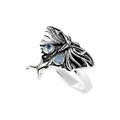 Rainbow Moonstone Sterling Silver Ring
