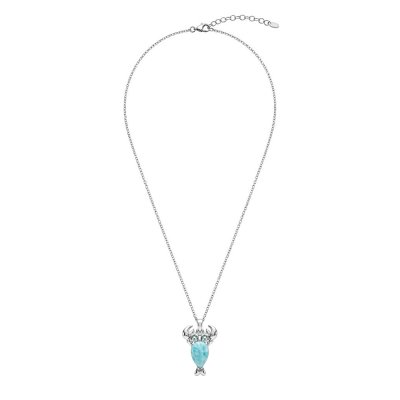 Larimar Sterling Silver Lobster Pendant With Chain 18+2 Inches
