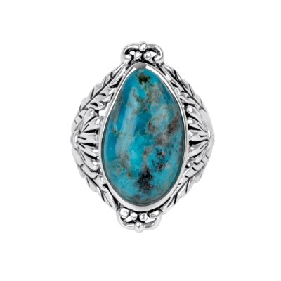 Sterling Silver Turquoise Leaf Ring