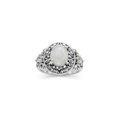 MOP & Sky Blue Topaz  Sterling Silver Ring